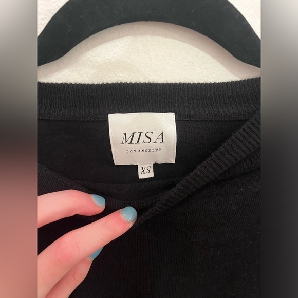 Misa Los Angeles Gabriela Sweater Cashmere Blend Black Extra Small - Picture 4 of 4